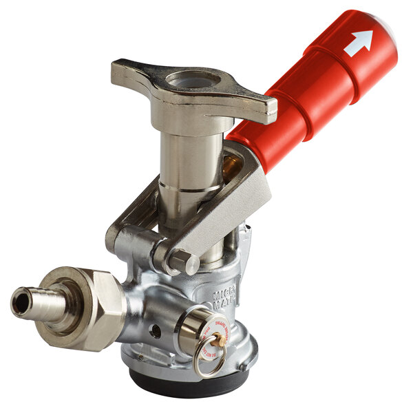 Micro Matic 7485BB-R "D" System Beer Keg Coupler with Red Lever Handle