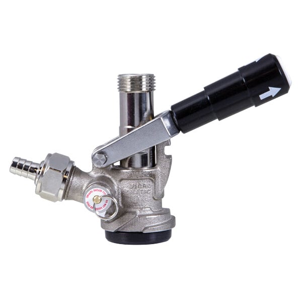 Micro Matic 7485BS "D" System Beer Keg Coupler with Black Handle with Type 304 Stainless Steel Probe