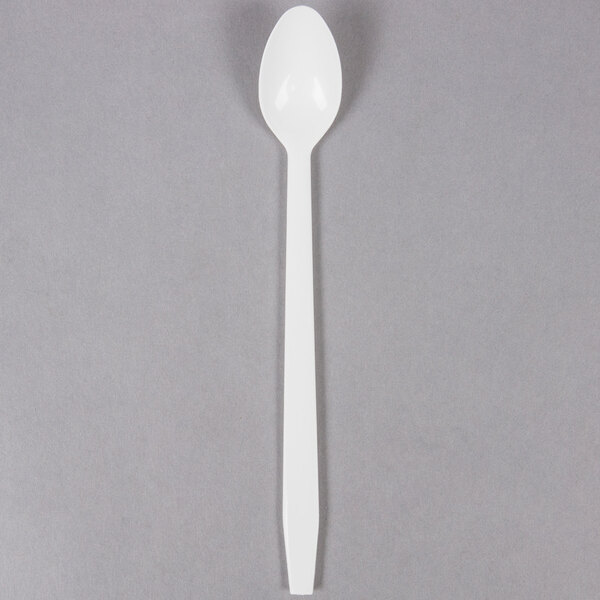 WHITE Set of 100 Spoons MM Foodservice 8” Sundae Spoon Long Disposable Soda Spoon 
