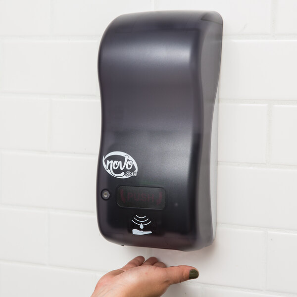 Noble Chemical Novo Hybrid 30.4 fl. oz. (900 mL) Touchless Foaming Soap / Sanitizer Dispenser - 5 1/2" x 4" x 12"