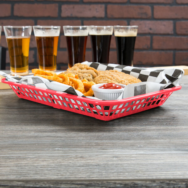 Tablecraft 1077R Grande 10 3/4" x 7 3/4" x 1 1/2" Red Rectangular