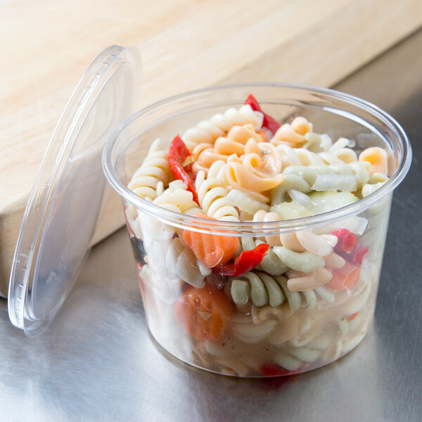 Choice 16 oz. Ultra Clear Recycled PET Plastic Round Deli Container and