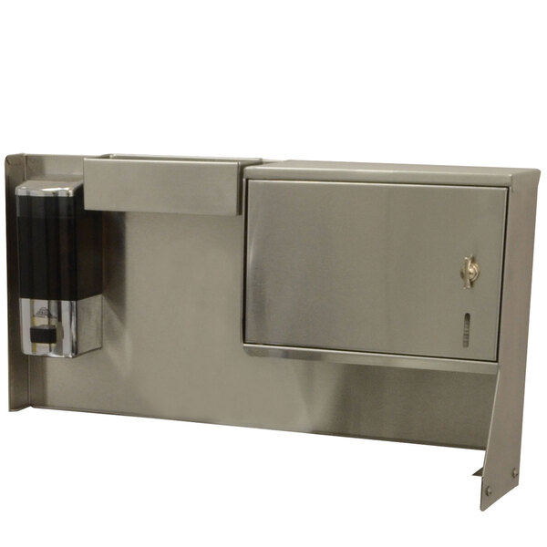 Advance Tabco TA-MSC-1 Bolt-On Towel Dispenser, Soap Dispenser, and Drip Tray Unit