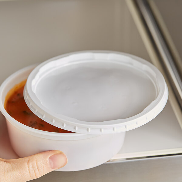 Choice Microwavable White Plastic Round Deli Lid - 50/Pack