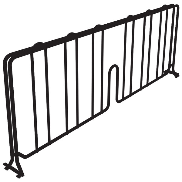 A black metal Metro wire shelf divider with two bars.