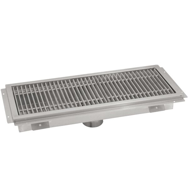 Advance Tabco FTG-1884 18" x 84" Floor Trough with Stainless Steel Grating