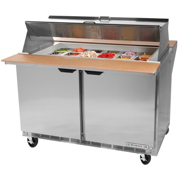Dual Sided Refrigerated Sandwich Prep Table, Food Prep Table With Cooler