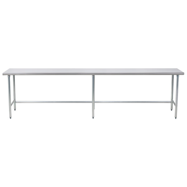 Advance Tabco TAG-2411 24" x 132" 16 Gauge Open Base Stainless Steel Commercial Work Table