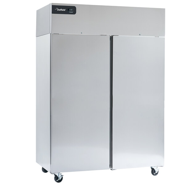 Delfield GBF2P-S Coolscapes 55" Top-Mount Two Section Solid Door Stainless Steel Reach-In Freezer - 46 cu. ft.
