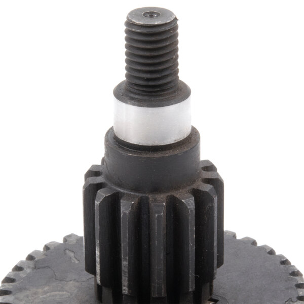 A close-up of an Avantco Gear Axle Assembly with a black gear.