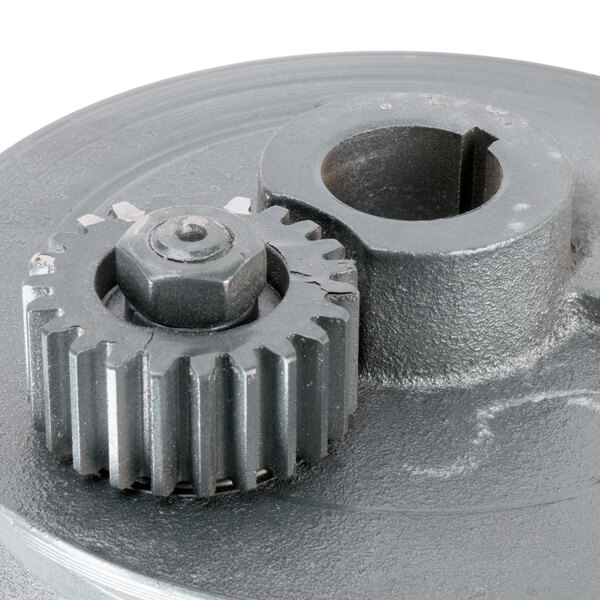 A close-up of an Avantco mixing axle assembly gear wheel.
