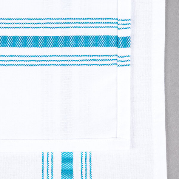 Snap Drape 53771822NH630 Belize Blue SoftWeave™ Bistro Striped Cloth