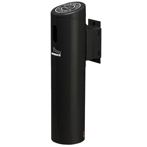 Commercial Zone 712101 Smokers' Outpost Black Wall-Mounted Cigarette Receptacle with Swivel System