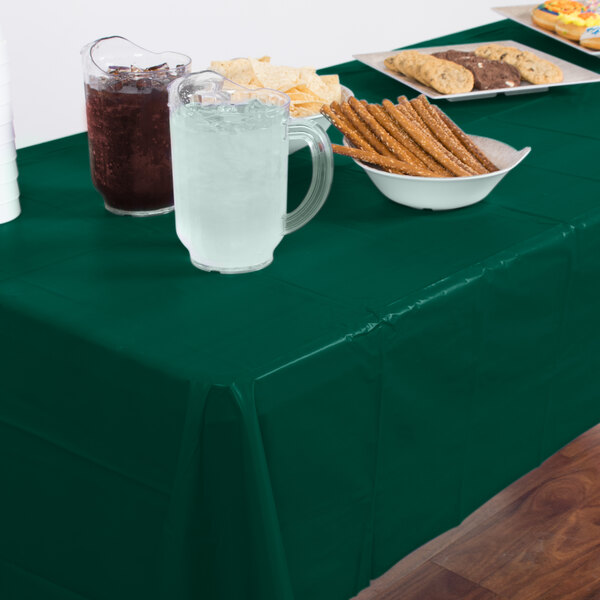 Creative Converting 723124 54" x 108" Hunter Green Disposable Plastic