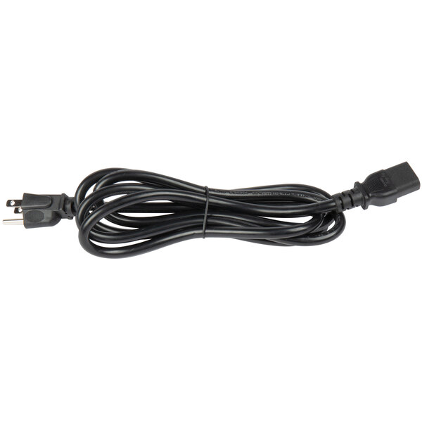 An Avantco black power cord with a white plug.