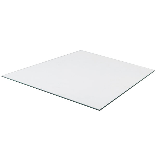 A square glass panel with a black border.