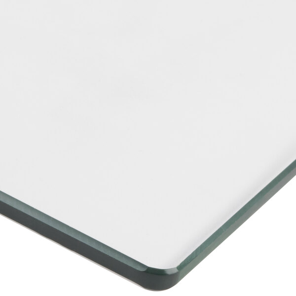 A white glass door with a black edge.