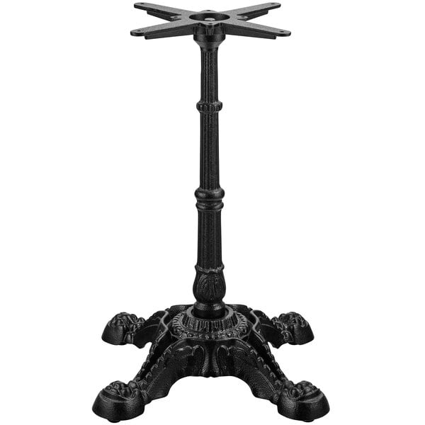 A FLAT Tech black metal dining height table base.