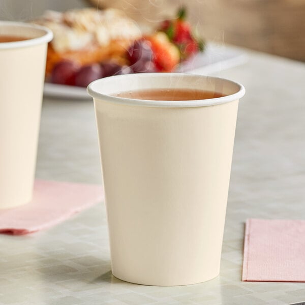 Creative Converting 56161B 9 oz. Ivory Poly Paper Hot / Cold Cup - 24/Pack