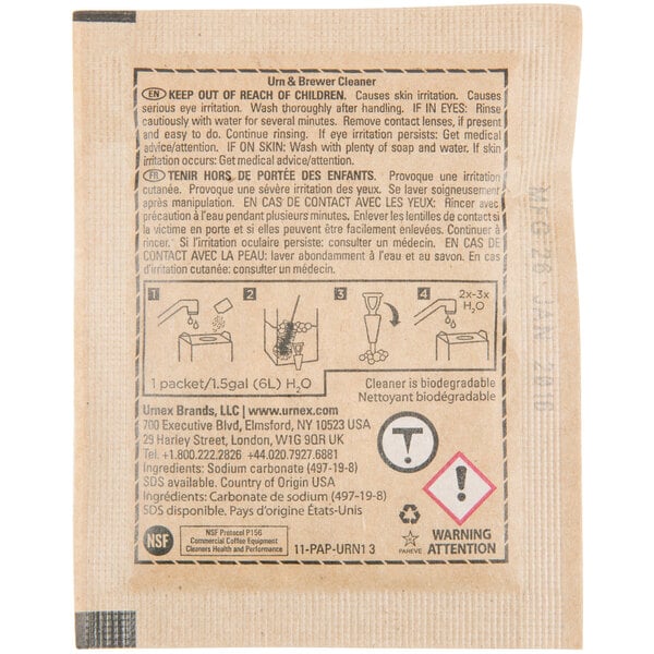 Urnex Coffee Urn & Brewer Cleaner (Powder Packets) 100/Case