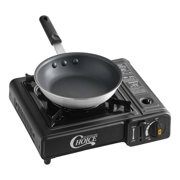 Choice Portable 3-Piece Cooking Kit with Single Brass Burner Butane Range & Pan - 8000 BTU