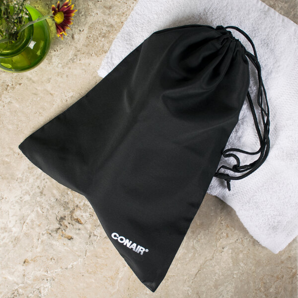 Conair BAGDRYER 15" x 12" Black Drawstring Hair Dryer Storage Pouch 100/Case