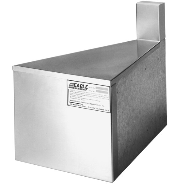 A stainless steel Eagle Group Modular 30 Degree Angle Filler box on a bar counter.
