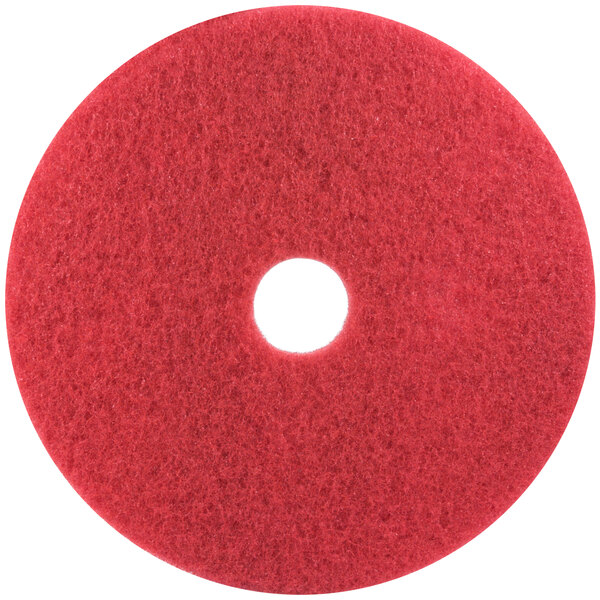 3M 5100 11" Red Buffing Floor Pad - 5/Case