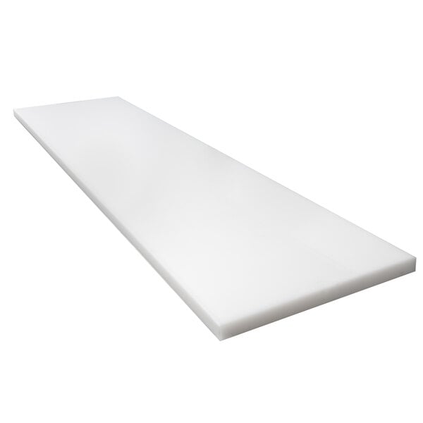 A white rectangular cutting board with a white background.
