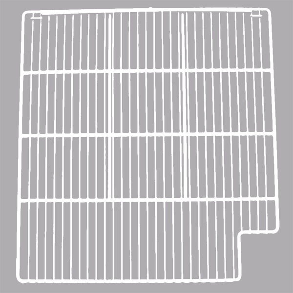 A grey rectangular object with a white grid.