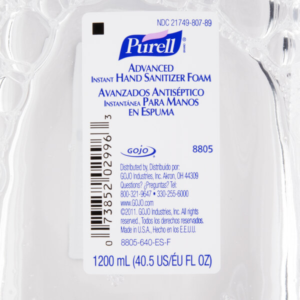 Purell® 8805-03 ADX Advanced 1200 mL Foaming Instant Hand Sanitizer - 3 ...