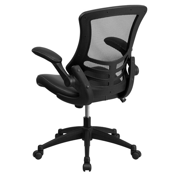 Flash Furniture BLX5MLEAGG MidBack Black Mesh and Leather Office