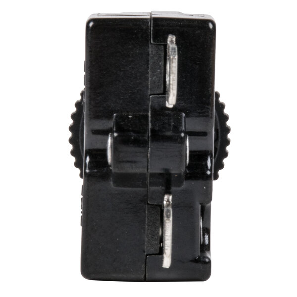 A black plastic Avantco overload switch with two metal handles.