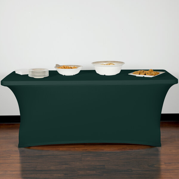 Snap Drape Contour Cover Hunter Green Spandex Table Cover