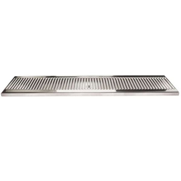 Micro Matic DP-120D-30 5" x 30" Stainless Steel Surface Mount Drip Tray with Drain