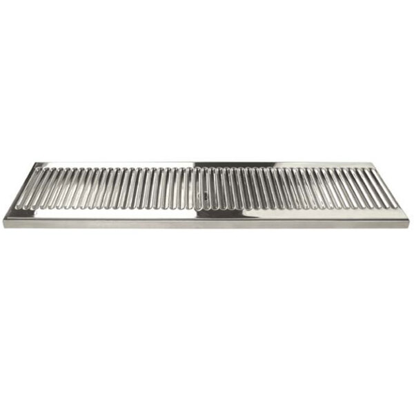 Micro Matic DP-120D-24 5" x 24" Stainless Steel Surface Mount Drip Tray with Drain
