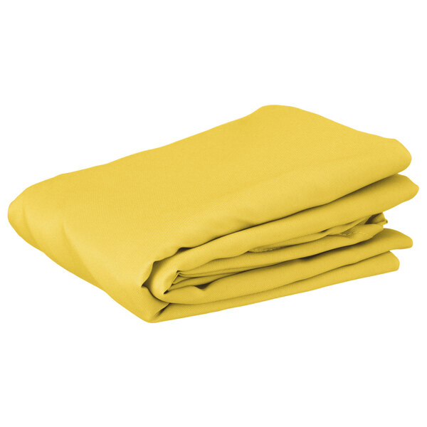 Intedge Round Yellow 100 Polyester Hemmed Cloth Table Cover