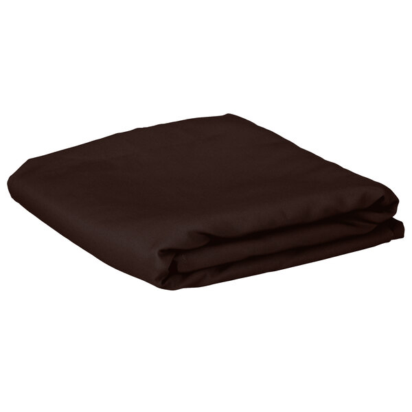 Intedge 64" x 120" Rectangular Brown 100 Polyester Hemmed Cloth Table