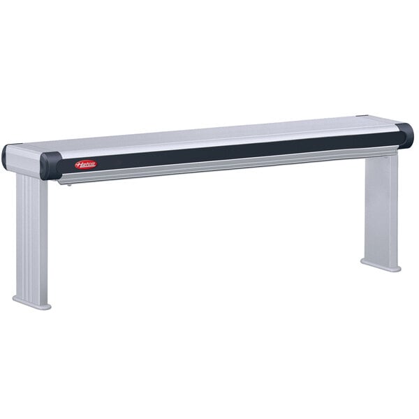 A long metal rectangular strip with black ends and lights.