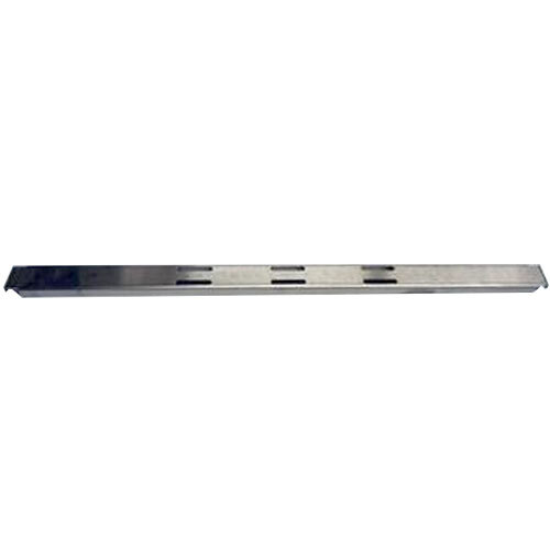 A metal True divider bar with two holes on it.