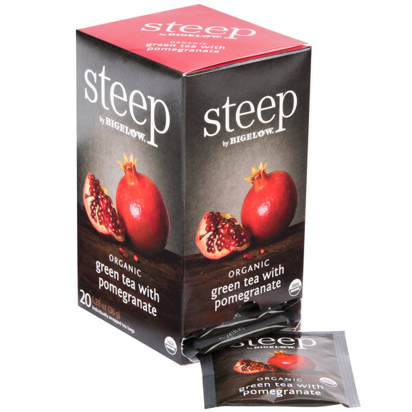 Steep By Bigelow Organic Green Tea with Pomegranate Tea Bags 20/Box