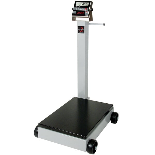 Cardinal Detecto 5852F-210 500 lb. Portable Digital Floor Scale with 210 Indicator and Tower Display, Legal for Trade