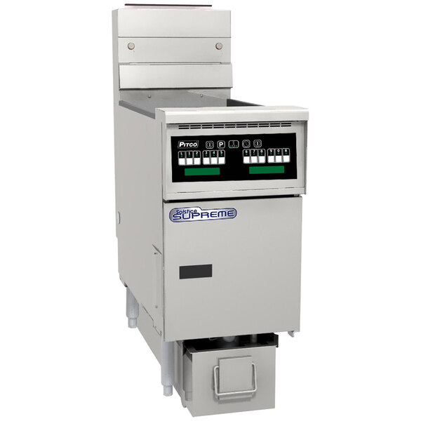 Pitco SSHLV14C/FD 32 lb. Solstice Supreme Natural Gas Low Volume Oil