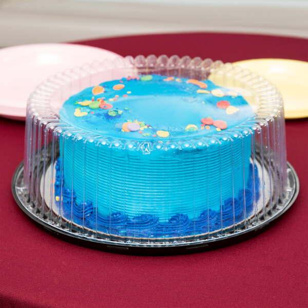 D&W Fine Pack G33-1 10" 1-2 Layer Cake Display Container with Clear Dome Lid - 10/Pack