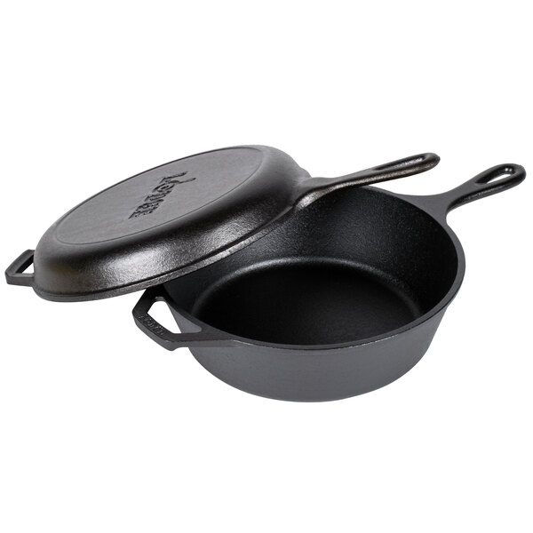 Lodge LCC3 3.2 Qt. PreSeasoned Cast Iron Combo Cooker