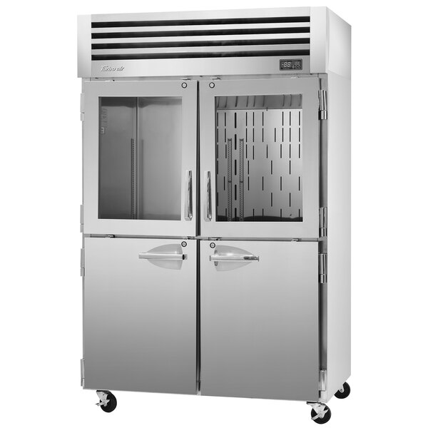 Turbo Air PRO-50R-GSH-N 52" Premiere Pro Series Two Section Reach-In Refrigerator with Solid and Glass Half Doors