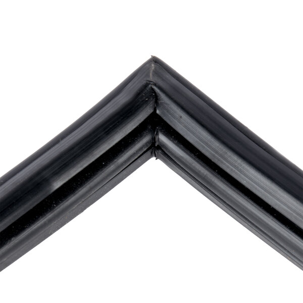 A black gasket with white edges.