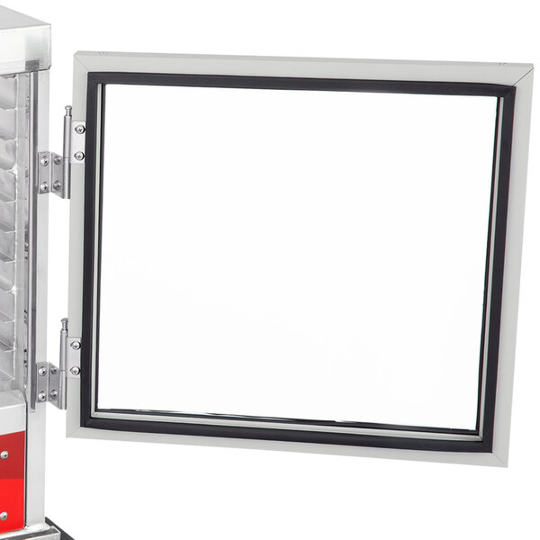 A white rectangular Avantco half size door gasket with a red frame.