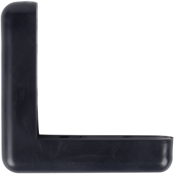 A black plastic square Avantco bumper with a hole in one corner.