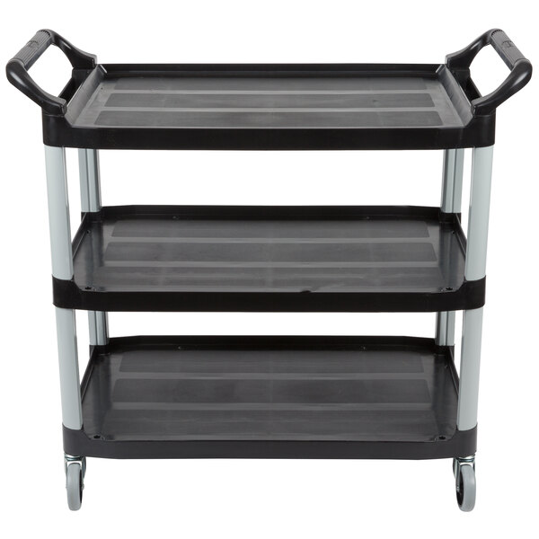 Rubbermaid FG409100BLA Xtra Black 300 lb. Three Shelf Utility Cart